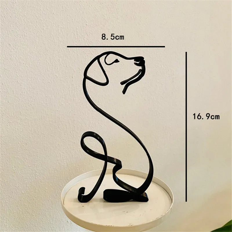 Scultura Minimal Cane e Gatto in Metallo