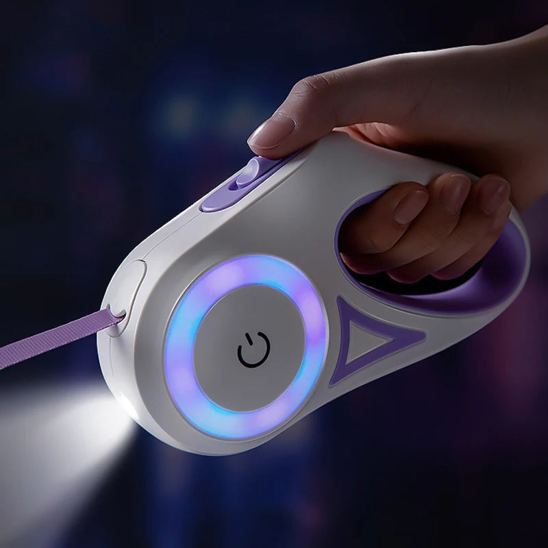 Guinzaglio retrattile LED per cani con luce per cuccioli, cani piccoli, medi e grandi, gatti, pettorina accessori per collari, 3m 5m